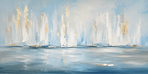 Original artwork view of White Sails Ocean Wall Art | Oildeco
