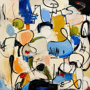 Confetti Line Abstract Wall Art artwork view | OILDECO