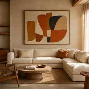 Terracotta Forms Abstract Wall Art styled interior scene 1 | OILDECO