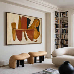 Terracotta Forms Abstract Wall Art styled interior scene 1 | OILDECO