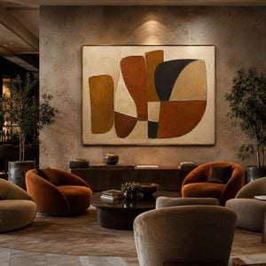 Terracotta Forms Abstract Wall Art styled interior scene 2 | OILDECO