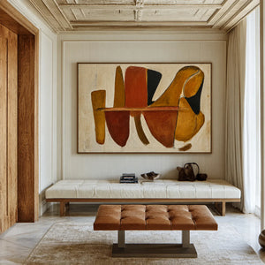 Terracotta Forms Abstract Wall Art styled interior scene 2 | OILDECO