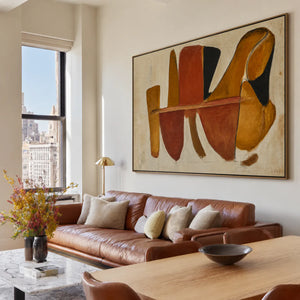 Terracotta Forms Abstract Wall Art styled interior scene 3 | OILDECO