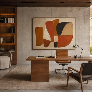 Terracotta Forms Abstract Wall Art styled interior scene 4 | OILDECO