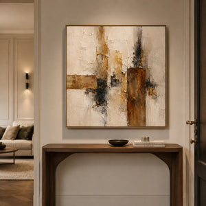 Gilded Structure Abstract Wall Art styled interior scene 2 | OILDECO