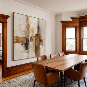 Gilded Structure Abstract Wall Art styled interior scene 3 | OILDECO