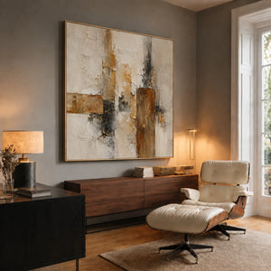 Gilded Structure Abstract Wall Art styled interior scene 5 | OILDECO