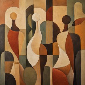 Earthbound Figures Abstract Wall Art artwork view | OILDECO