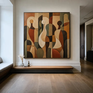 Earthbound Figures Abstract Wall Art styled interior scene 1 | OILDECO