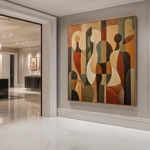 Earthbound Figures Abstract Wall Art styled interior scene 3 | OILDECO
