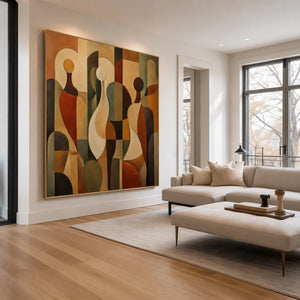 Earthbound Figures Abstract Wall Art styled interior scene 4 | OILDECO