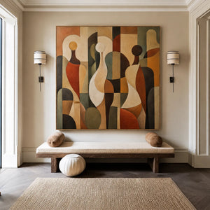 Earthbound Figures Abstract Wall Art styled interior scene 5 | OILDECO