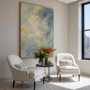 Clouded Current Abstract Wall Art styled interior scene 1 | OILDECO