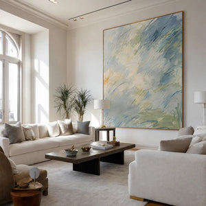 Clouded Current Abstract Wall Art styled interior scene 3 | OILDECO