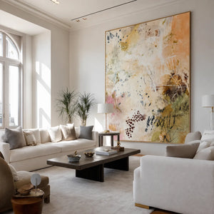Blush Scatter Abstract Wall Art styled interior scene 4 | OILDECO