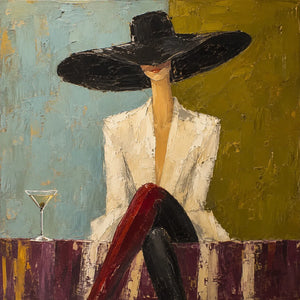 Martini Muse Figure Wall Art artwork view | OILDECO