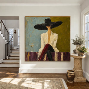 Martini Muse Figure Wall Art styled interior scene 1 | OILDECO
