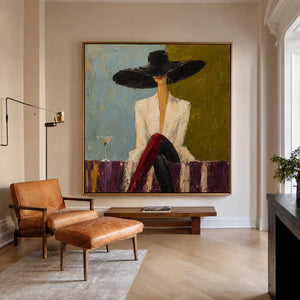 Martini Muse Figure Wall Art styled interior scene 4 | OILDECO