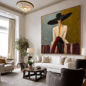 Martini Muse Figure Wall Art styled interior scene 5 | OILDECO
