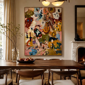 Festival Marks Abstract Wall Art styled interior scene 4 | OILDECO