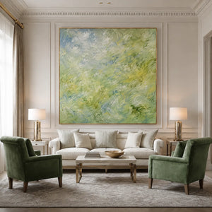 Sage Current Abstract Wall Art styled interior scene 1 | OILDECO