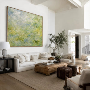 Sage Current Abstract Wall Art styled interior scene 2 | OILDECO