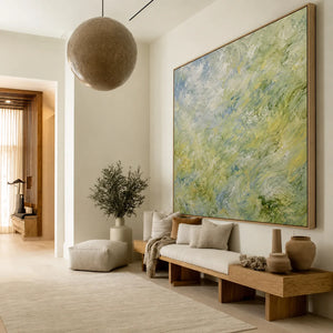 Sage Current Abstract Wall Art styled interior scene 3 | OILDECO