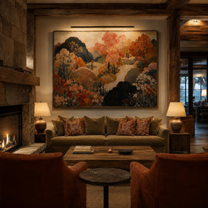 Autumn Canopy Landscape Wall Art styled interior scene 4 | OILDECO