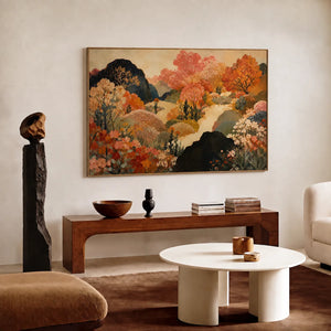 Autumn Canopy Landscape Wall Art styled interior scene 5 | OILDECO