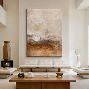 Copper Horizon Abstract Wall Art styled interior scene 2 | OILDECO