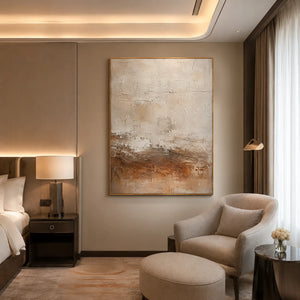 Copper Horizon Abstract Wall Art styled interior scene 4 | OILDECO
