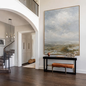 Silver Moor Landscape Wall Art styled interior scene 1 | OILDECO