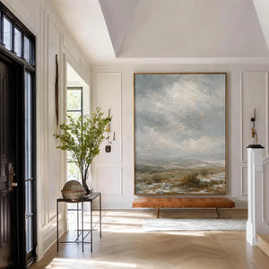 Silver Moor Landscape Wall Art styled interior scene 2 | OILDECO
