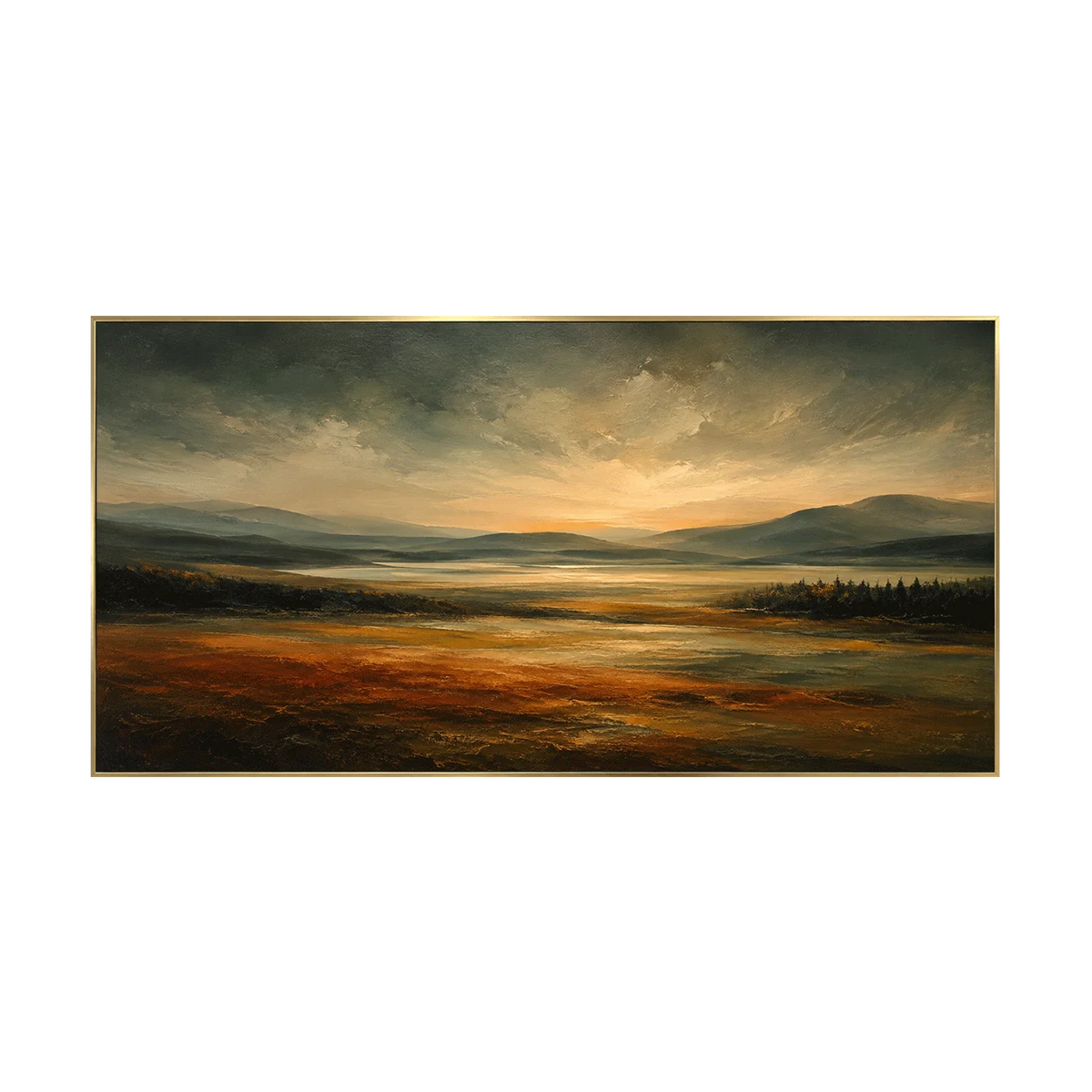 Amber Estuary Landscape Wall Art