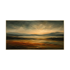 Amber Estuary Landscape Wall Art | OILDECO