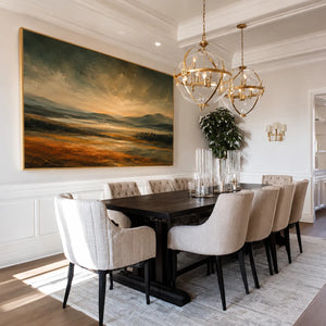 Amber Estuary Landscape Wall Art styled interior scene 5 | OILDECO