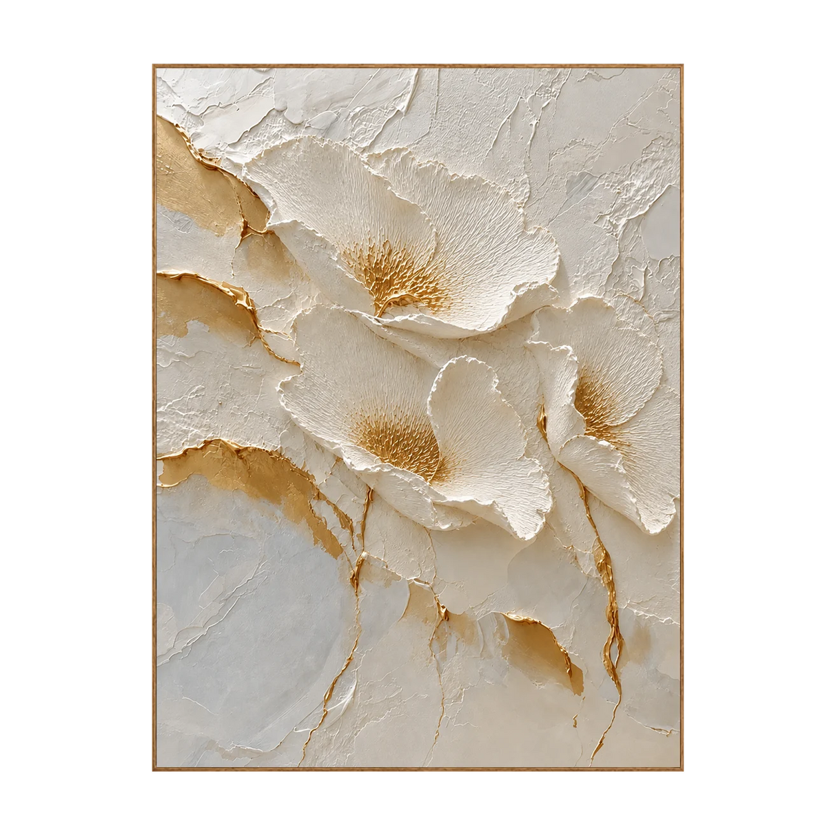 Ivory Poppies Relief Wall Art
