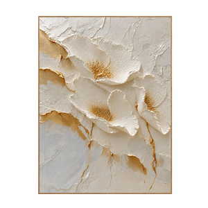 Ivory Poppies Relief Wall Art | OILDECO