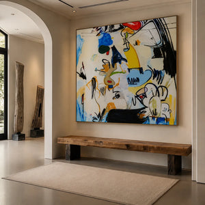 Chromatic Scribble Abstract Wall Art styled interior scene 2 | OILDECO