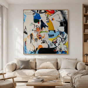 Chromatic Scribble Abstract Wall Art styled interior scene 4 | OILDECO