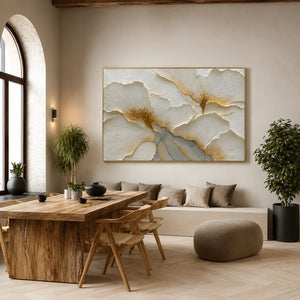 Golden Poppies Relief Wall Art styled interior scene 2 | OILDECO