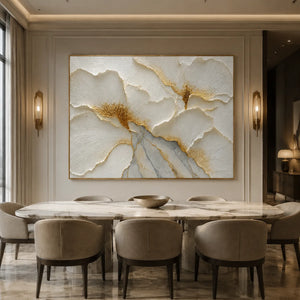 Golden Poppies Relief Wall Art styled interior scene 4 | OILDECO