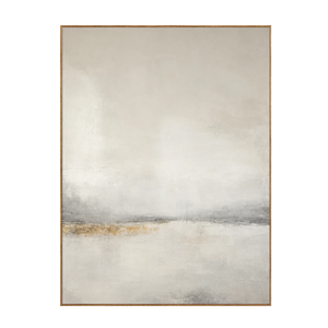 Quiet Gold Horizon Abstract Wall Art | OILDECO