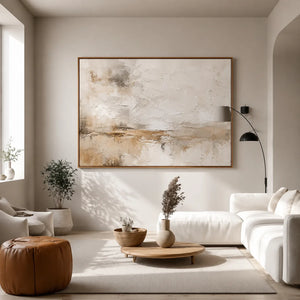 Sand Mist Horizon Wall Art styled interior scene 1 | OILDECO