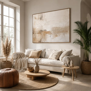 Sand Mist Horizon Wall Art styled interior scene 4 | OILDECO