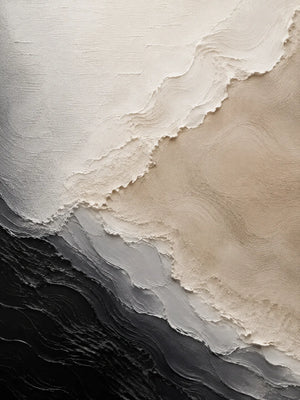 Monochrome Drift Textured Wall Art artwork view | OILDECO