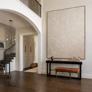 Ivory Contour Textured Wall Art styled interior scene 1 | OILDECO