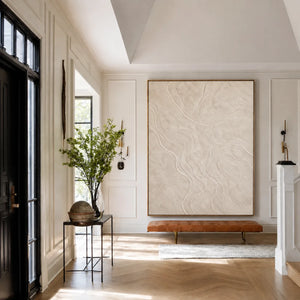 Ivory Contour Textured Wall Art styled interior scene 2 | OILDECO