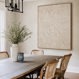 Ivory Contour Textured Wall Art styled interior scene 3 | OILDECO
