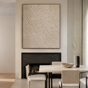 Ivory Contour Textured Wall Art styled interior scene 5 | OILDECO